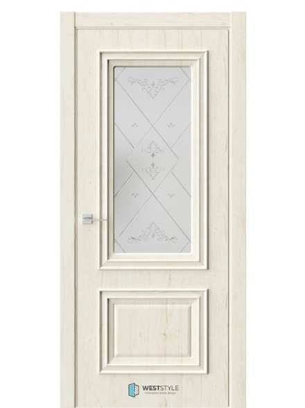Двери WestStyle KB4 Дуб джентл /белое сатинат  ДО