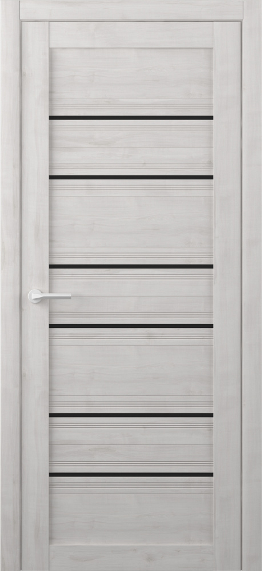 Межкомнатные двери ALBERO "Техас" Жемчужный/Черное стекло(ДО)