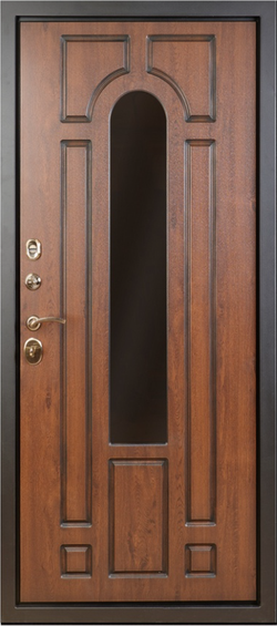 Сейф дверь "Лацио" с терморазрывом, Орех с патиной/Дуб темн