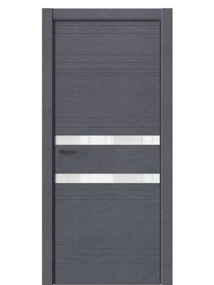 Двери WestStyle  "IN 13" Стоунлайн Дарк /Аляска Lacobel /алюм.кромка ДО