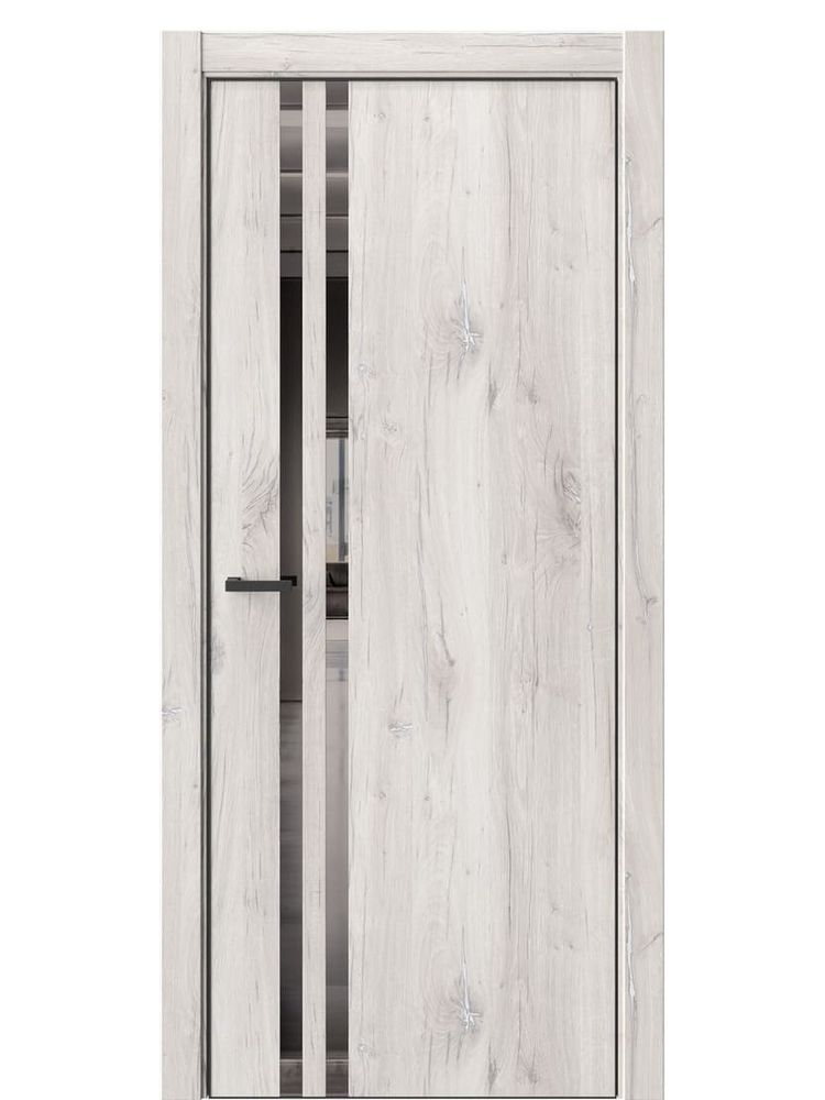 Двери WestStyle  "IN 37" Дуб Джуно /Зеркало графит /алюм.кромка  ДО