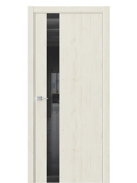 Двери WestStyle  "IN 2" Дуб Джентл /Чёрное Lacobel /алюм.кромка ДО