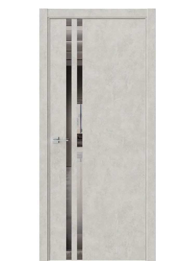 Двери WestStyle  "IN 37" Бетон Смоки /Зеркало графит /алюм.кромка ДО