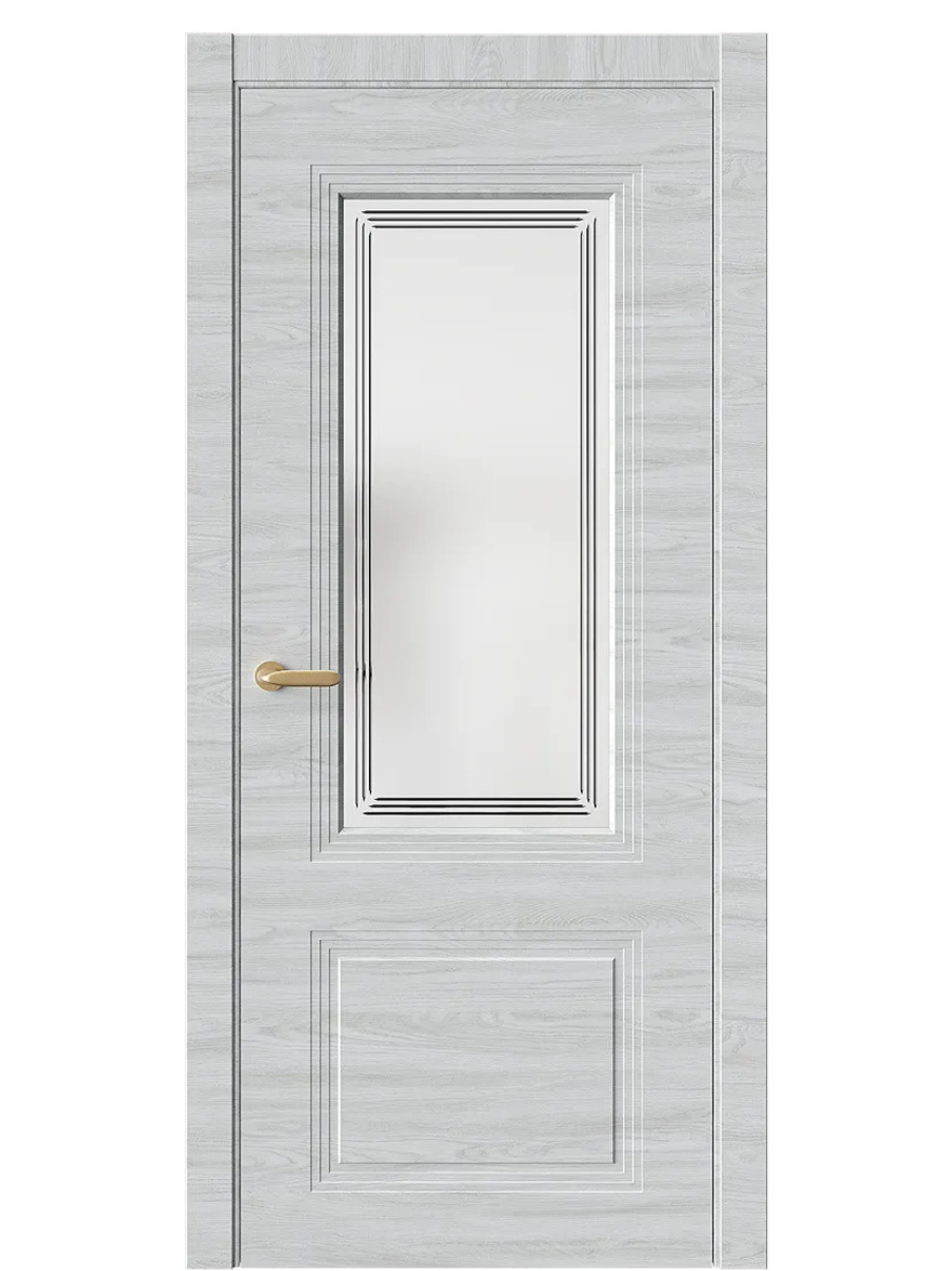 Двери WestStyle  Monte 4 Дуб Амбер Горизонт /Белое Сатинат ДО