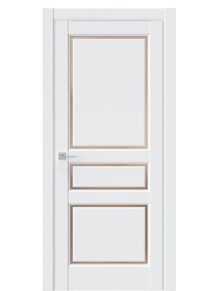 Двери WestStyle  LVT 5 Emlayer Белый/ Бронза Сатинат ДО