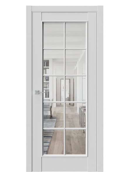 Двери WestStyle En 2 Emlayer серый / Прозрачное стекло  ДО