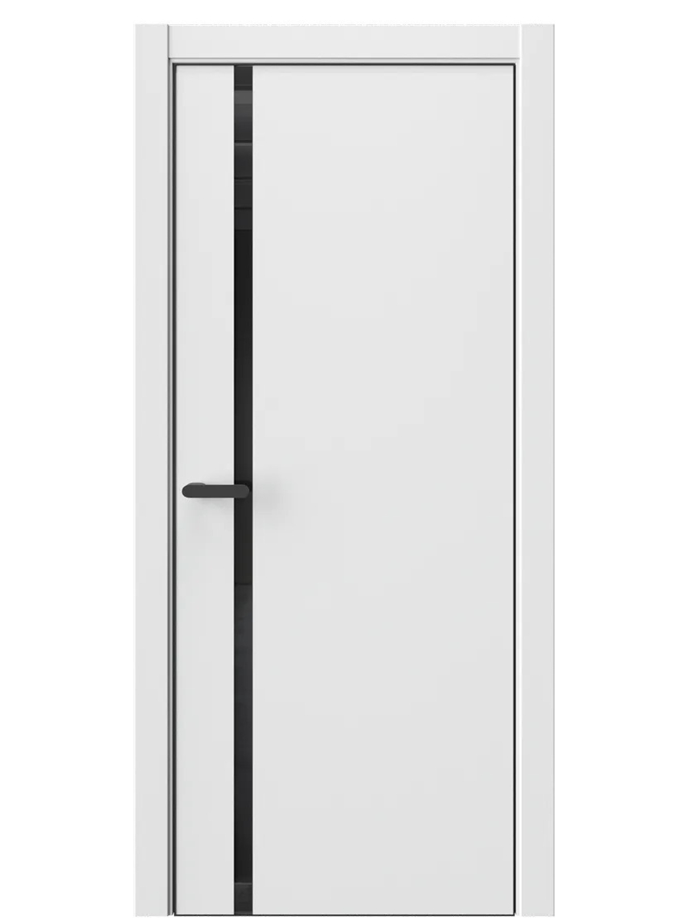 Двери WestStyle  "IN 36" Белая Вуаль /Чёрное Lacobel /алюм.кромка  ДО