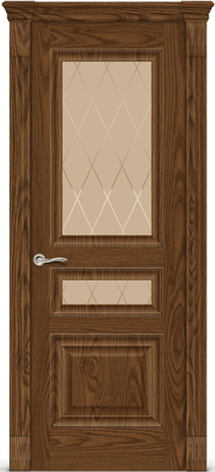 Межкомнатные двери СИТИДОРС "БРИСТОЛЬ-2" Дуб мореный/Бронза ромбы (ДО)