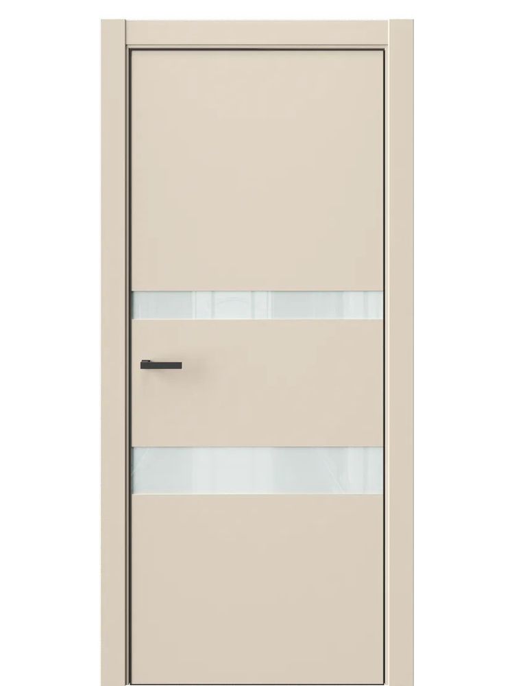 Двери WestStyle  "IN 16" Лазурный Песок /Белое Lacobel /алюм.кромка  ДО