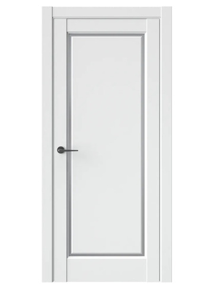 Двери WestStyle  LVT 1 Белая Вуаль/ Графит Сатинат ДО