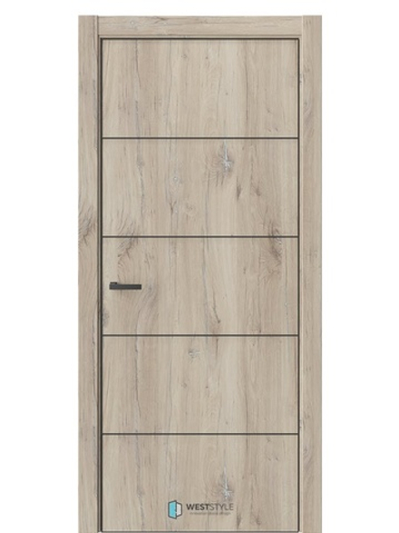 Двери WestStyle  "IN 27" Дуб Мехико /алюм.кромка  ДГ