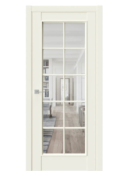 Двери WestStyle En 2 Emlayer бежевый / Прозрачное стекло  ДО