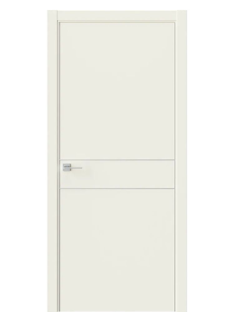 Двери WestStyle  "IN 20" EmLayer Бежевый /алюм.кромка  ДГ