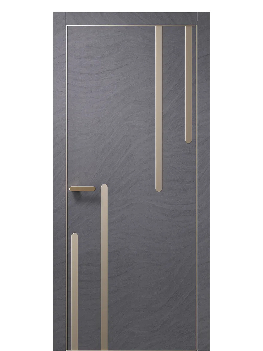 Двери WestStyle  "IN М3" Стоунлайн Дарк /молдинг /алюм.кромка  ДГ