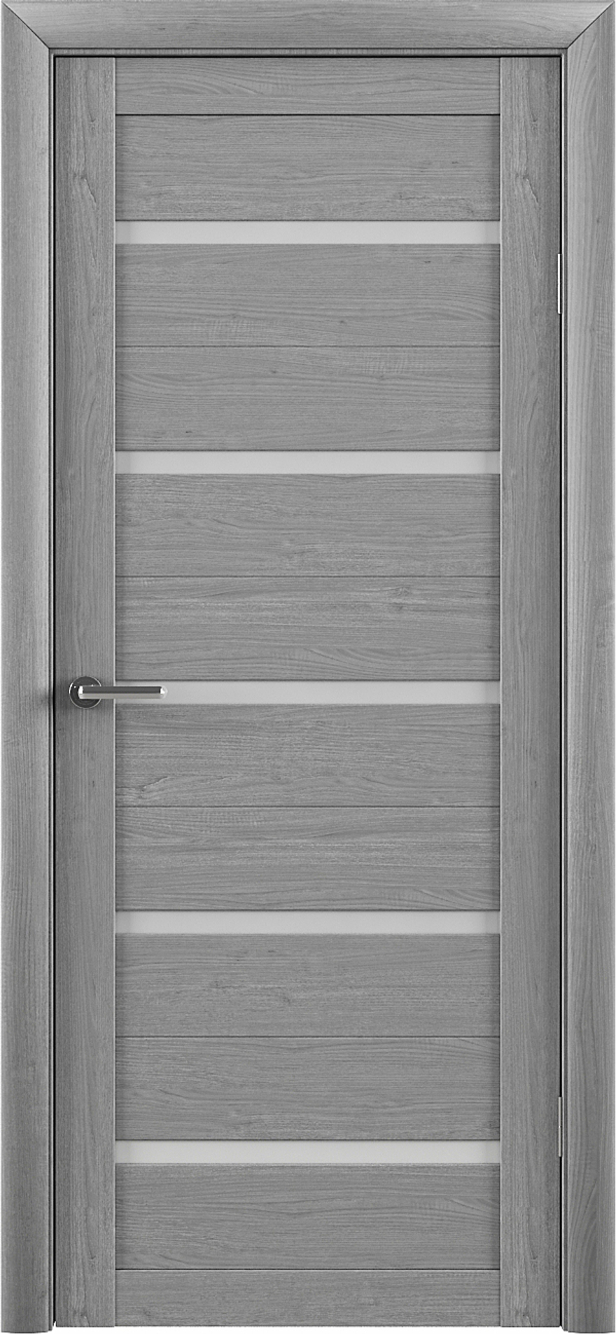 Межкомнатные двери ALBERO "Т-2" Ясень Дымчатый (ДО) Матовое белое