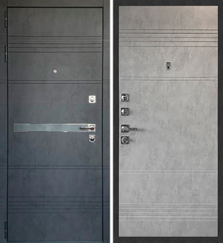 Сейф-дверь cтраж 3к  "urban pp" темно серый муар/бетон светлый