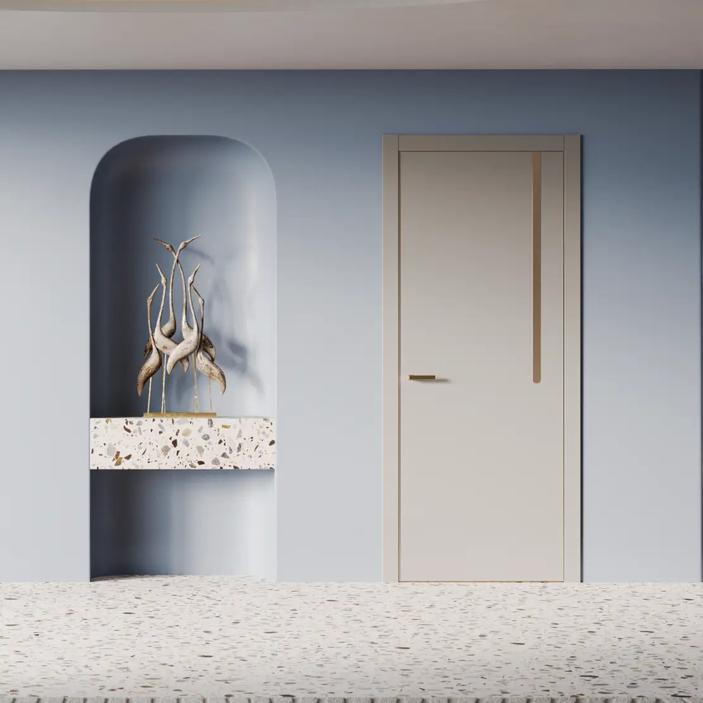 Двери WestStyle  "IN М1.2" Белая Ночь /молдинг /алюм.кромка  ДГ