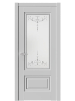Двери WestStyle  "Ch 8"  Emlayer серый/ белое сатинат ДО