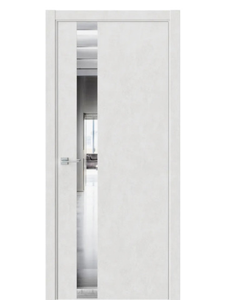 Двери WestStyle  "IN 2" Бетон Лайт /Зеркало /алюм.кромка  ДО