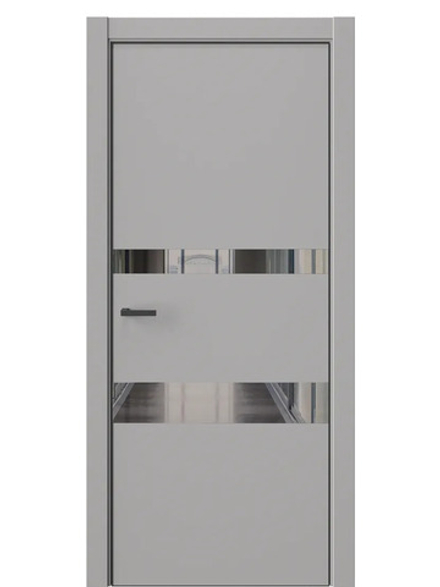 Двери WestStyle  "IN 16" Макиато /Зеркало графит /алюм.кромка  ДО