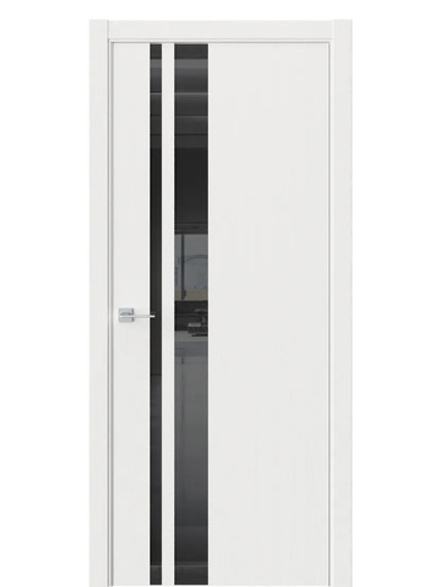 Двери WestStyle  "IN 38" Белое Дерево /Чёрное Lacobel /алюм.кромка ДО