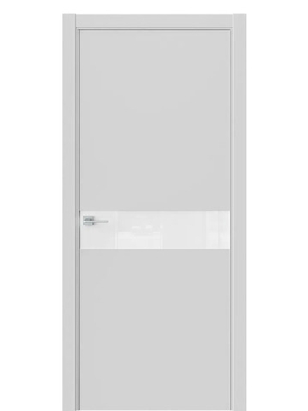 ДВЕРИ WestStyle  "IN 1" EmLayer Серый /Аляска Lacobel /алюм.кромка  ДО