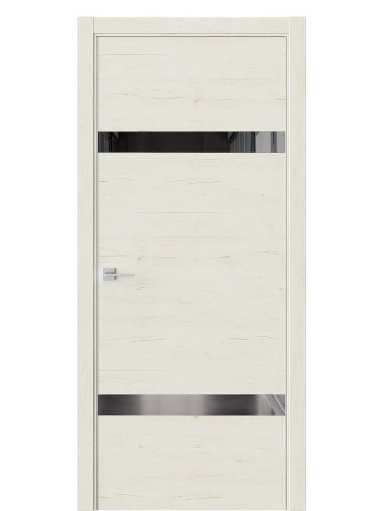 Двери WestStyle  "IN 3" Дуб Джентл /Зеркало графит /алюм.кромка ДО