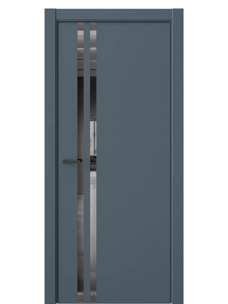 Двери WestStyle  "IN 37" Океанская Волна /Зеркало графит /алюм.кромка  ДО