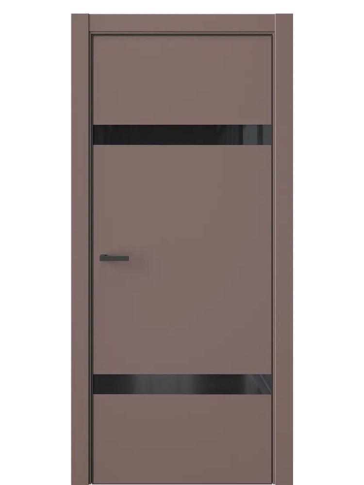 Двери WestStyle  "IN 3" Милкшейк /Чёрное Lacobel /алюм.кромка  ДО