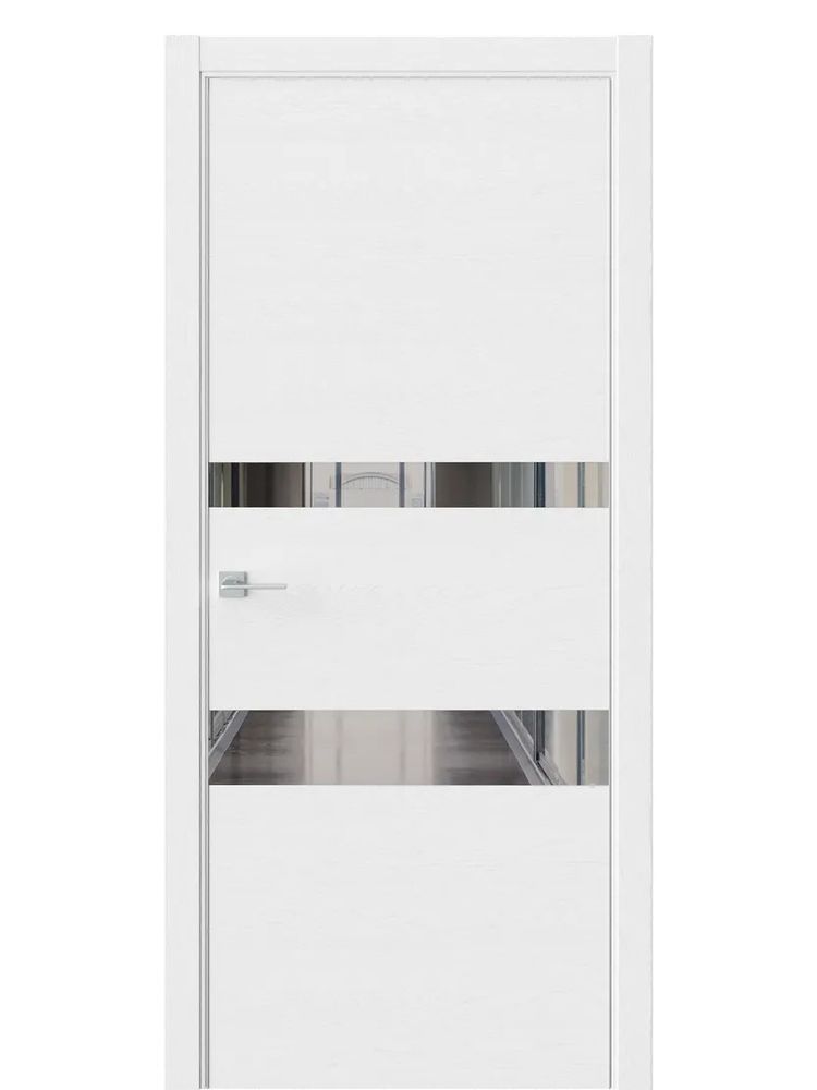 Двери WestStyle  "IN 16" Дуб Винта /Зеркало Графит /алюм.кромка ДО