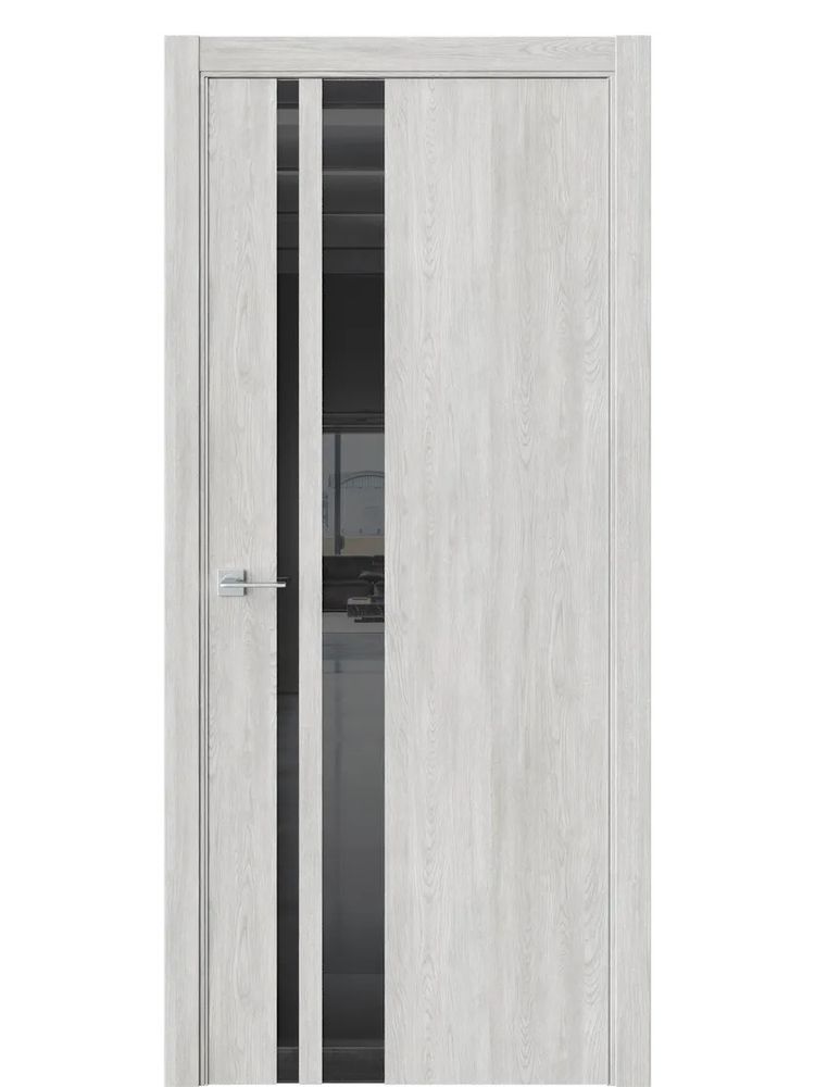 Двери WestStyle  "IN 38" Дуб Оксфорд /Чёрное Lacobel /алюм.кромка  ДО