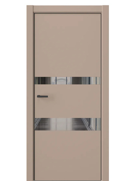 Двери WestStyle  "IN 16" Гляссе /Зеркало графит /алюм.кромка  ДО