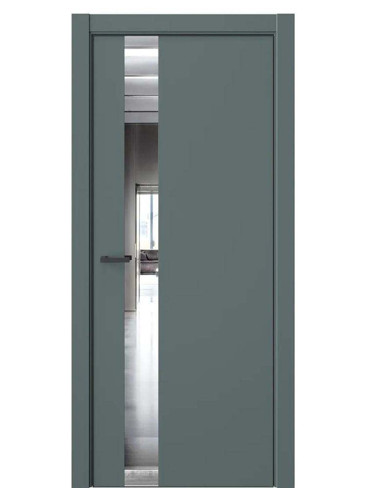 Двери WestStyle  "IN 2" Нефритовый Сад /Зеркало /алюм.кромка  ДО