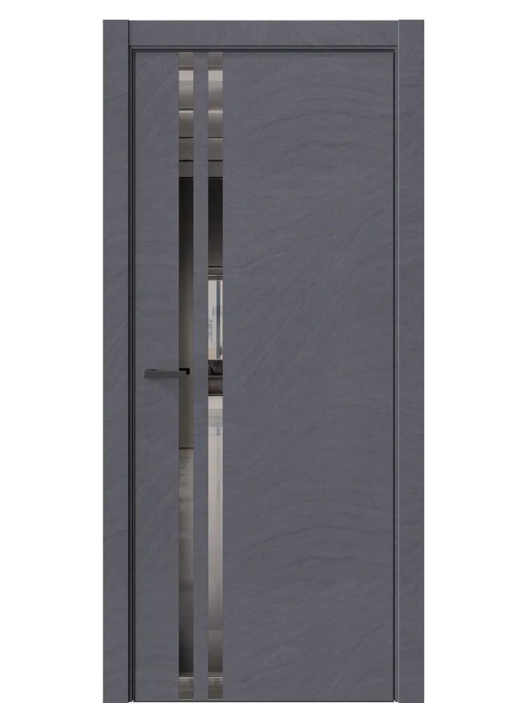 Двери WestStyle  "IN 37" Стоунлайн Дарк /Зеркало графит /алюм.кромка ДО