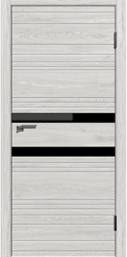 Межкомнатные двери ДУБРАВА Щитовые "Новелла-2" лиственница серая/черная лакобель