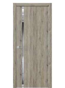 Двери WestStyle  "IN 36" Дуб Эссе /Зеркало /алюм.кромка  ДО
