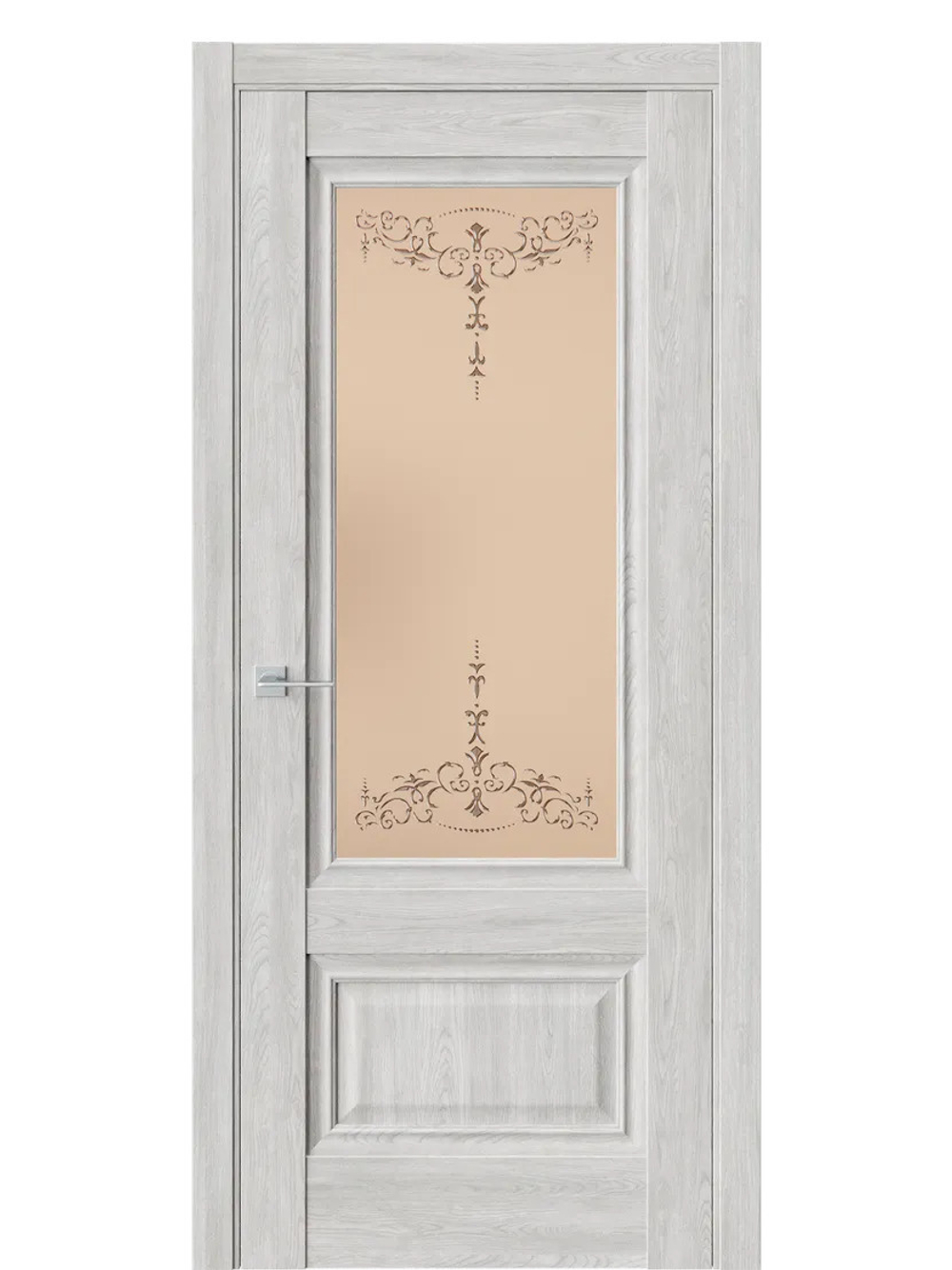 Двери WestStyle  "Ch 8"  Дуб оксфорд/ бронза сатинат ДО