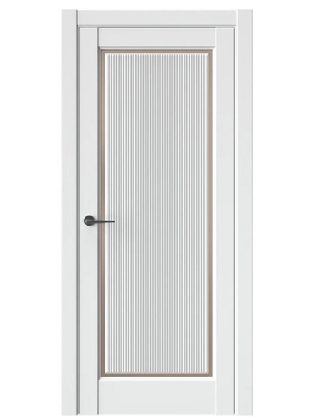 Двери WestStyle  LVT 1 FL Белая Вуаль/ Бронза Сатинат ДО