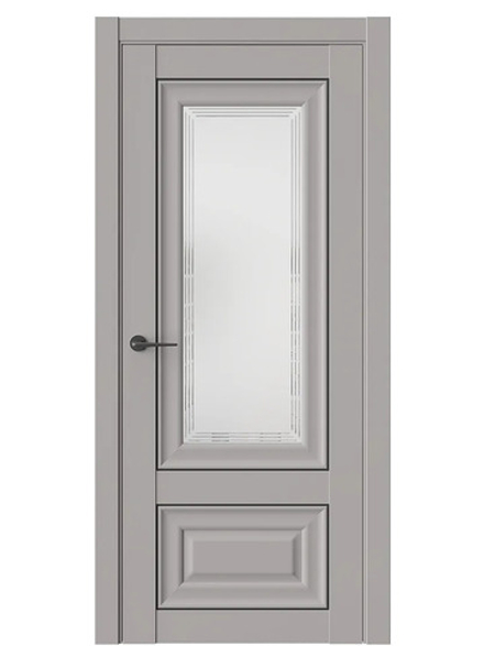 Двери WestStyle HR4 F Макиато /белое сатинат /молдинг черный  ДО