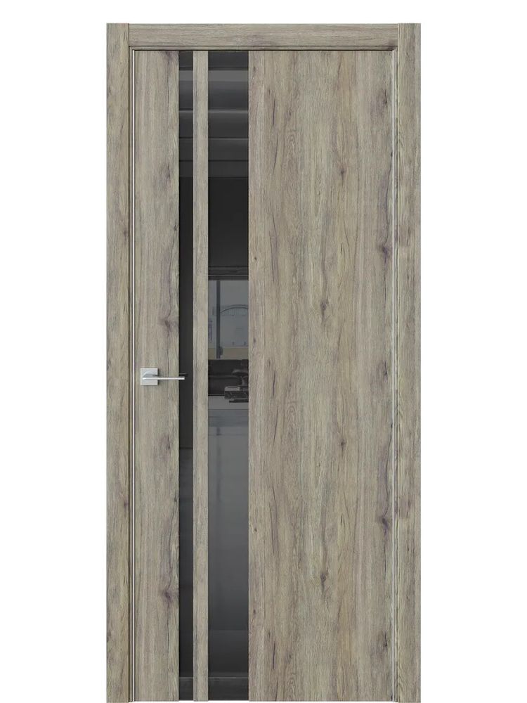 Двери WestStyle  "IN 38" Дуб Эссе /Чёрное Lacobel /алюм.кромка  ДО