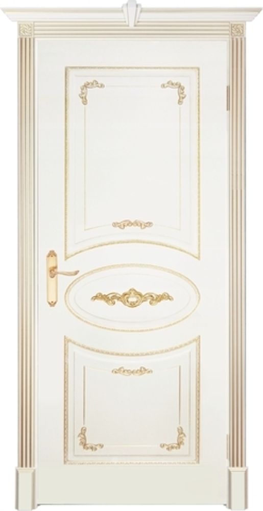 Межкомнатные двери INTERNE DOORS &quot;АМЕЛИЯ&quot; (ДГ) Слоновая кость/патина золото