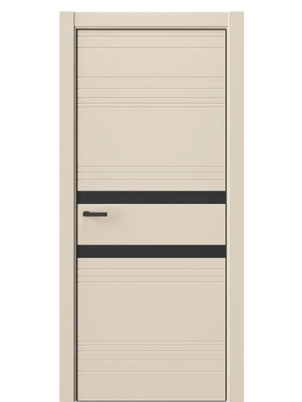 Двери WestStyle  "IN 13" Лазурный Песок /Черное сатин Matelac /алюм.кромка  ДО