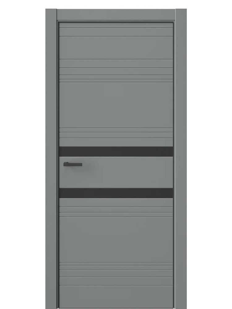 Двери WestStyle  "IN 13" Морская Галька /Черное сатин Matelac /алюм.кромка  ДО