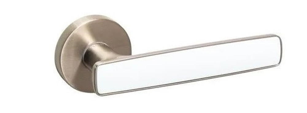 Ручка дверная croma sera sn/al7 цвет - никель с белой вставкой