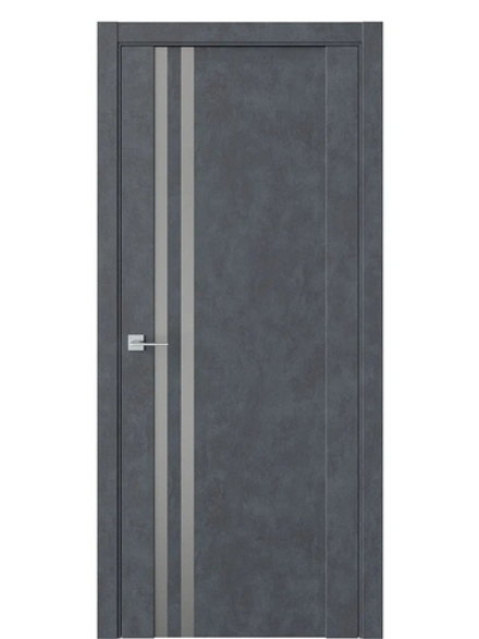 Двери WestStyle F29 Бетон маренго /Зеркало сатин графит  ДО