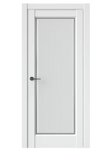 Двери WestStyle  LVT 1 FL Белая Вуаль/ Графит Сатинат ДО