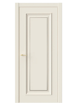 Двери WestStyle  "Брюгге 1М" RAL Тон ванильный молдинг матовое золото ДГ