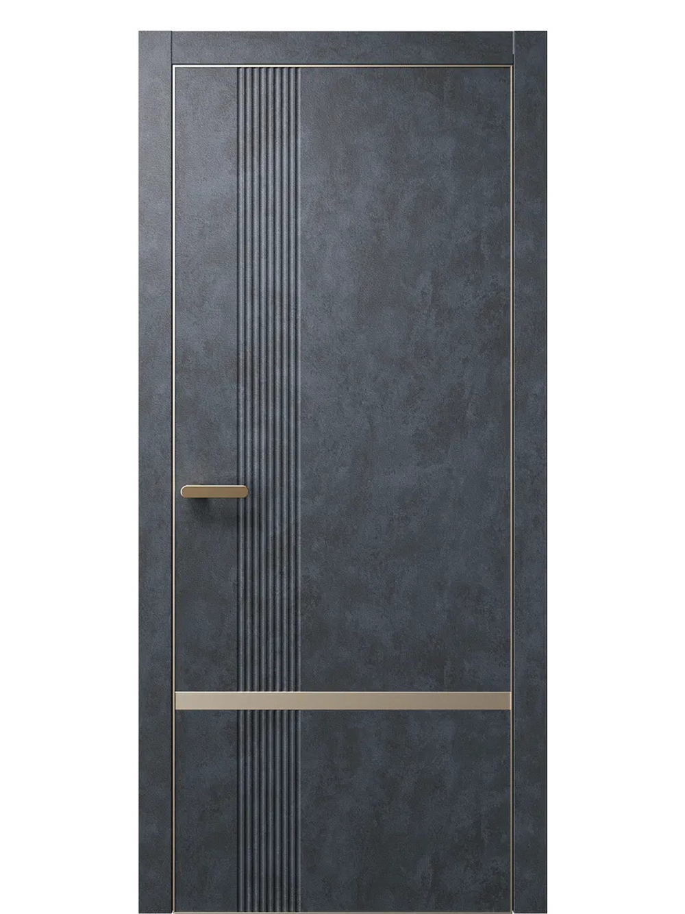 Двери WestStyle  "IN Miavi M" Бетон Маренго /молдинг /алюм.кромка  ДГ