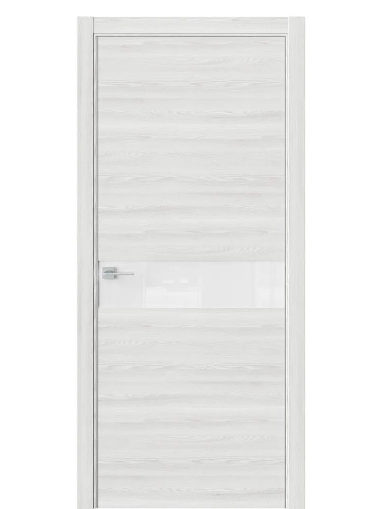 Двери WestStyle  "IN 1" Клен Айс /Аляска Lacobel /алюм.кромка  ДО