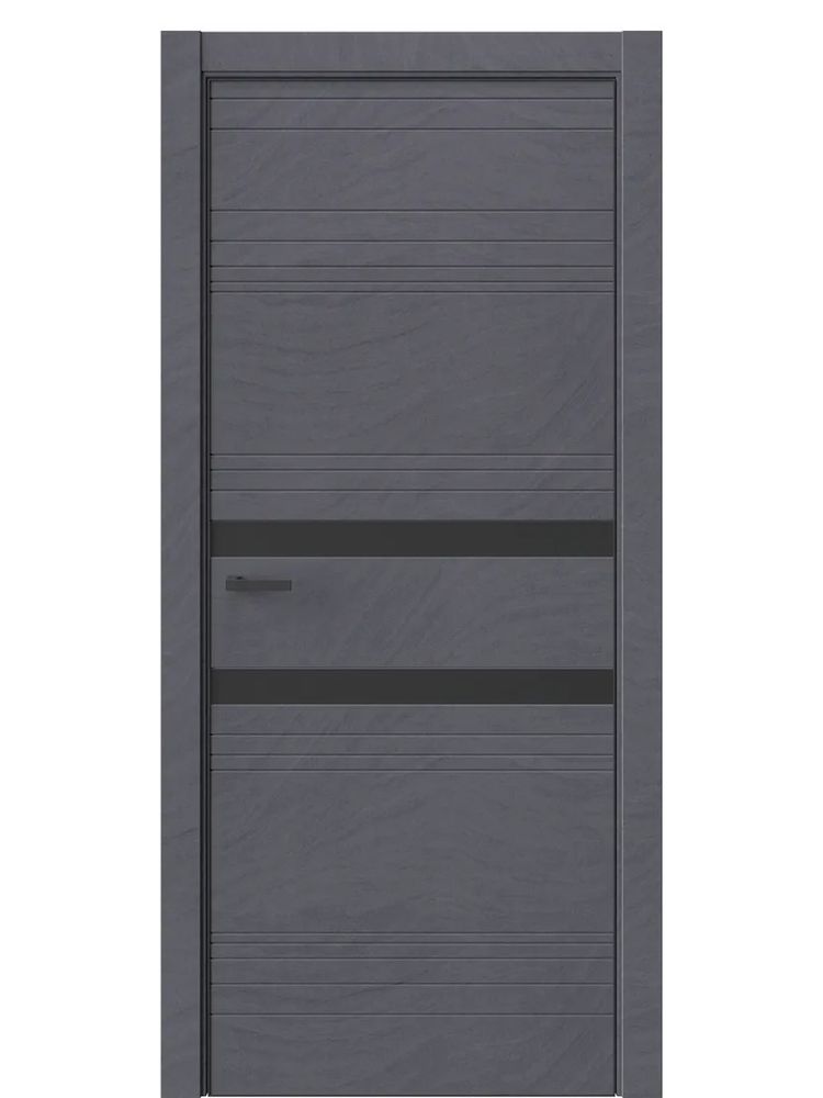 Двери WestStyle  "IN 13" Стоунлайн Дарк /Черное сатин Matelac /алюм.кромка ДО